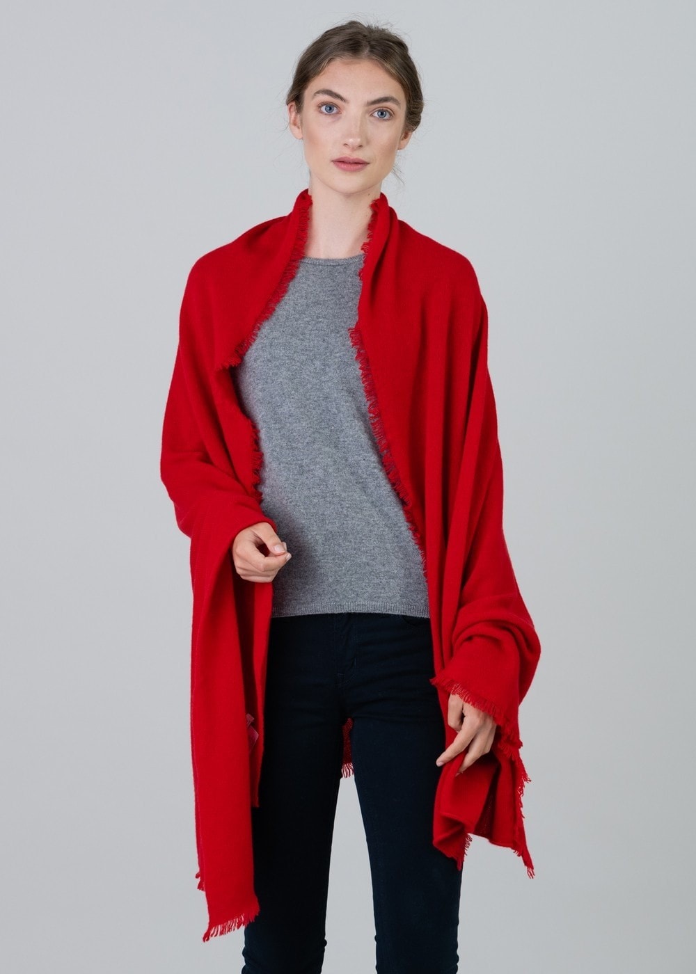 Poppy Cashmere Wrap - Cardinal - 4