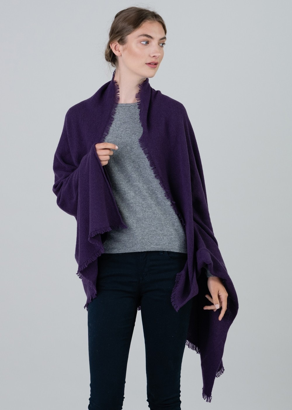 Poppy Cashmere Wrap - Purple Moon - 2