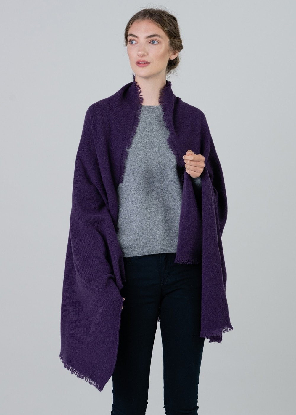 Poppy Cashmere Wrap - Purple Moon - 3