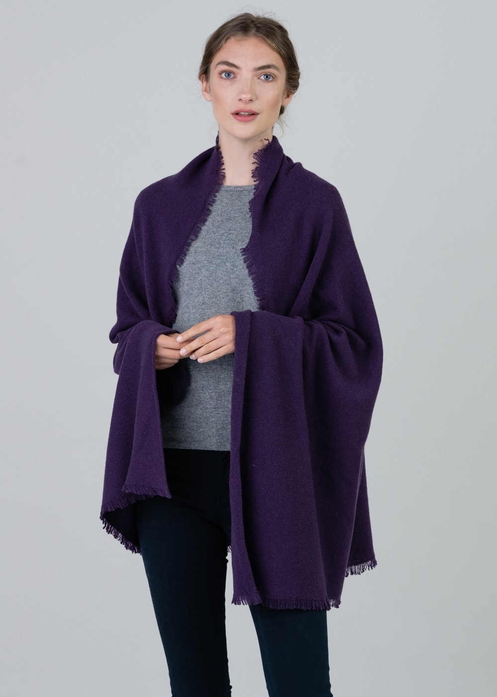 Poppy Cashmere Wrap - Purple Moon - 4