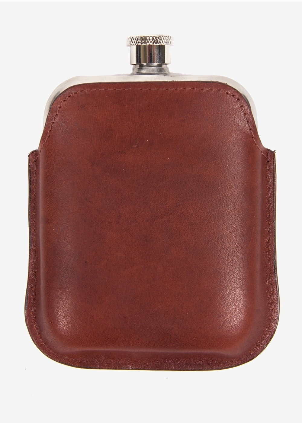 Wax Leather Hip Flask - Dark Brown - 2