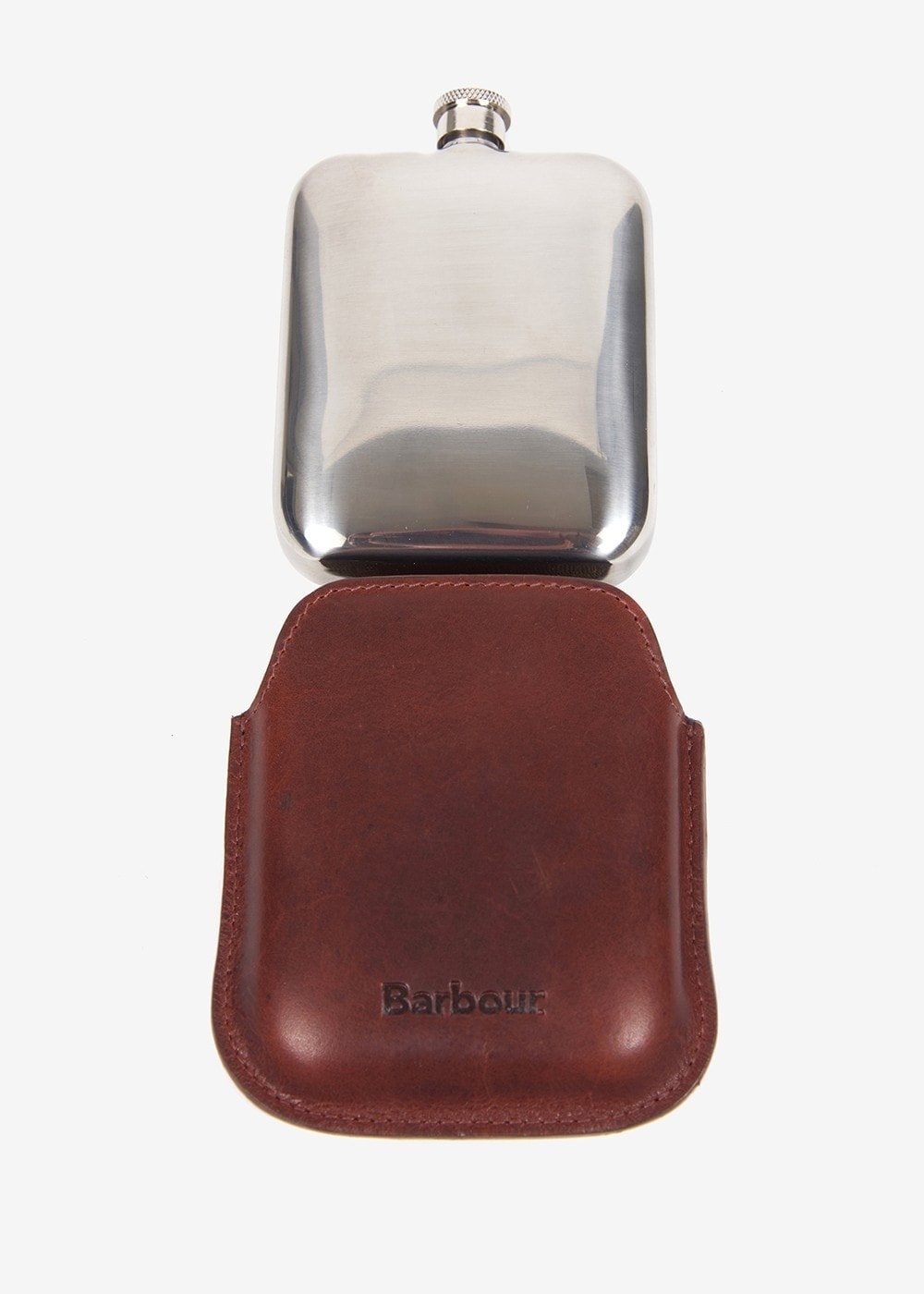 Wax Leather Hip Flask - Dark Brown - 4