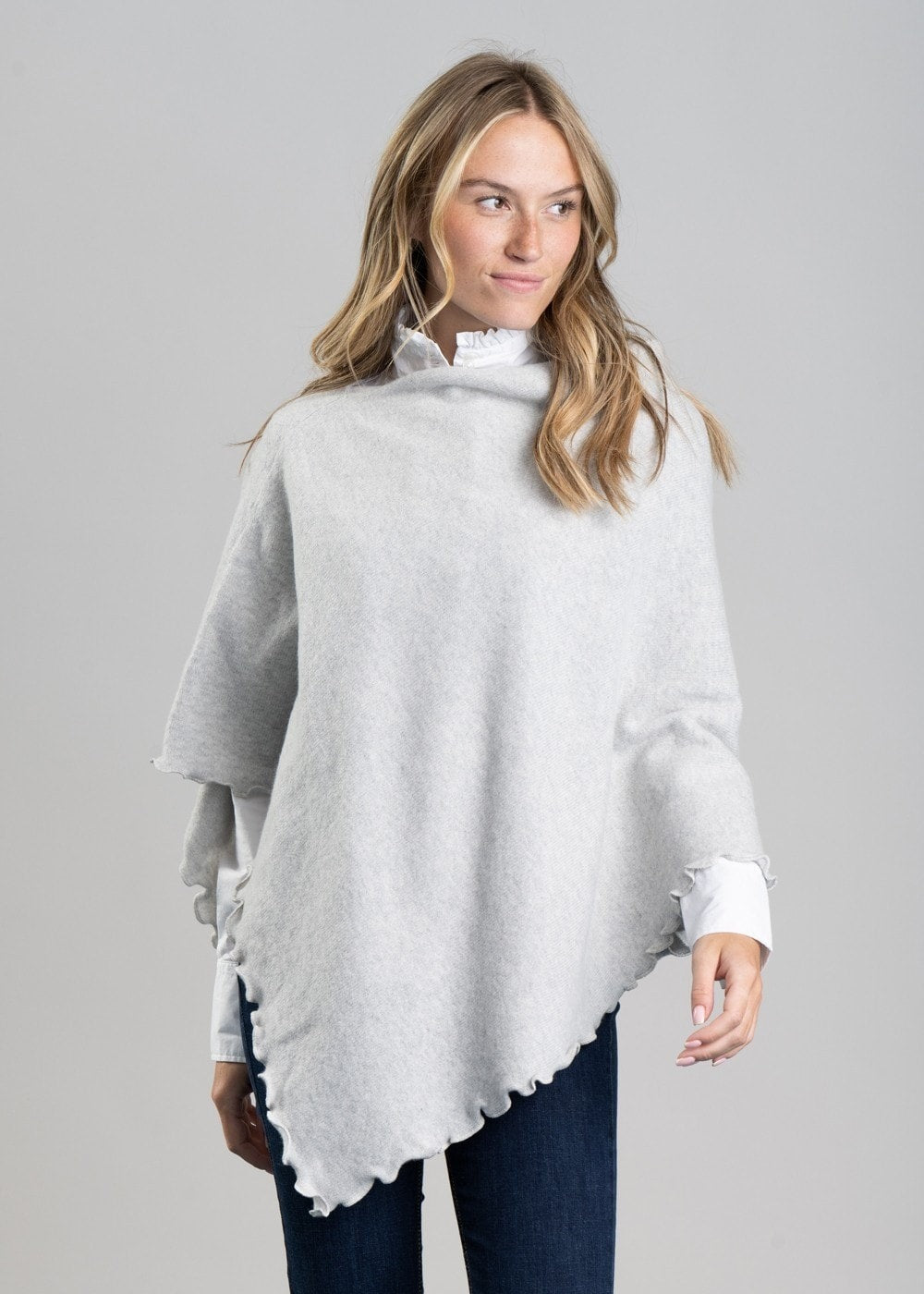 Lindsey Lambswool Poncho - Zinc - 4