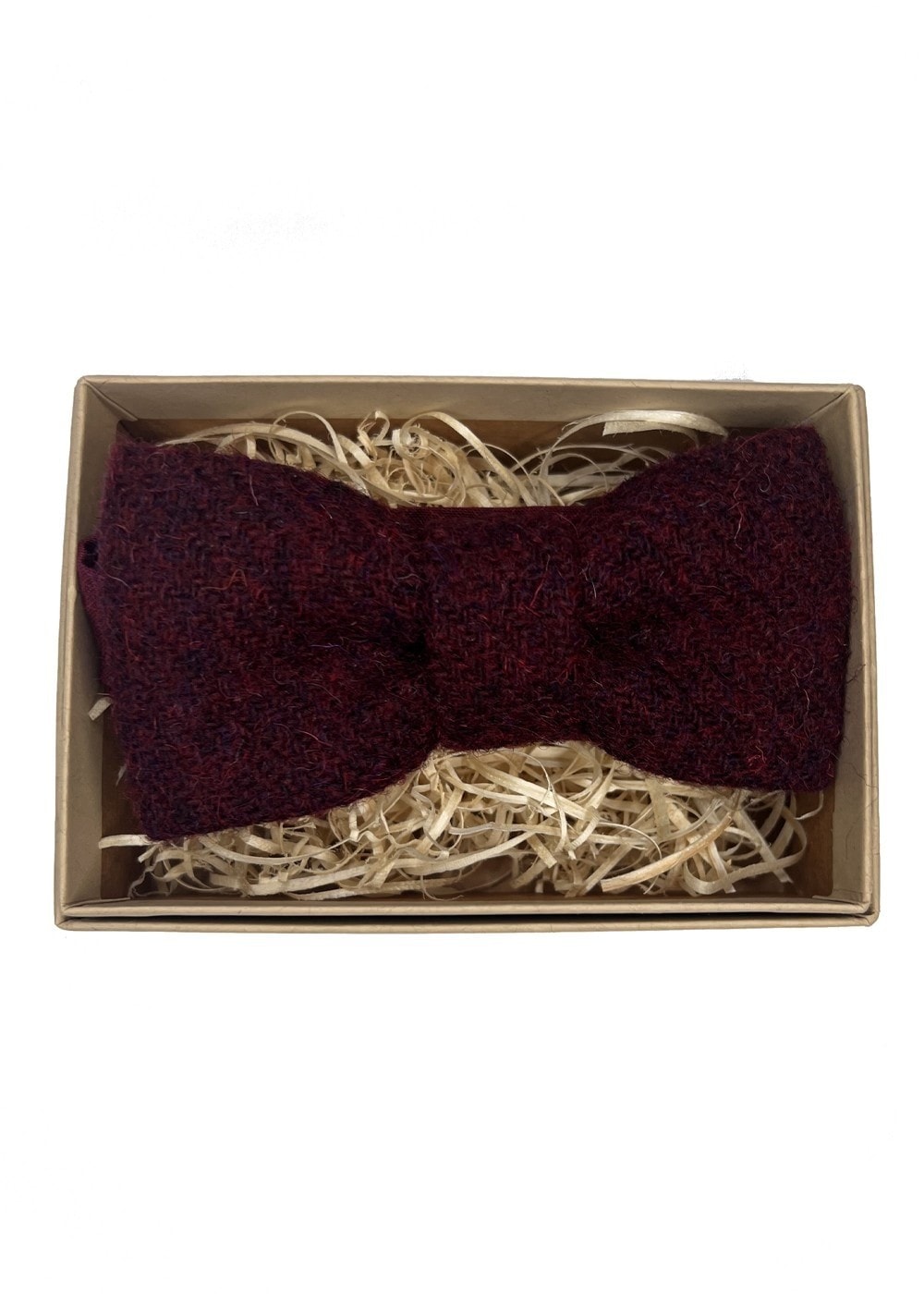 Harris Tweed Bow Tie - Wine - 0