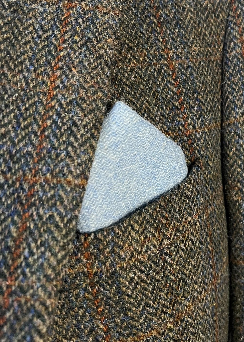 Harris Tweed Pocket Square - Pale Blue - 1