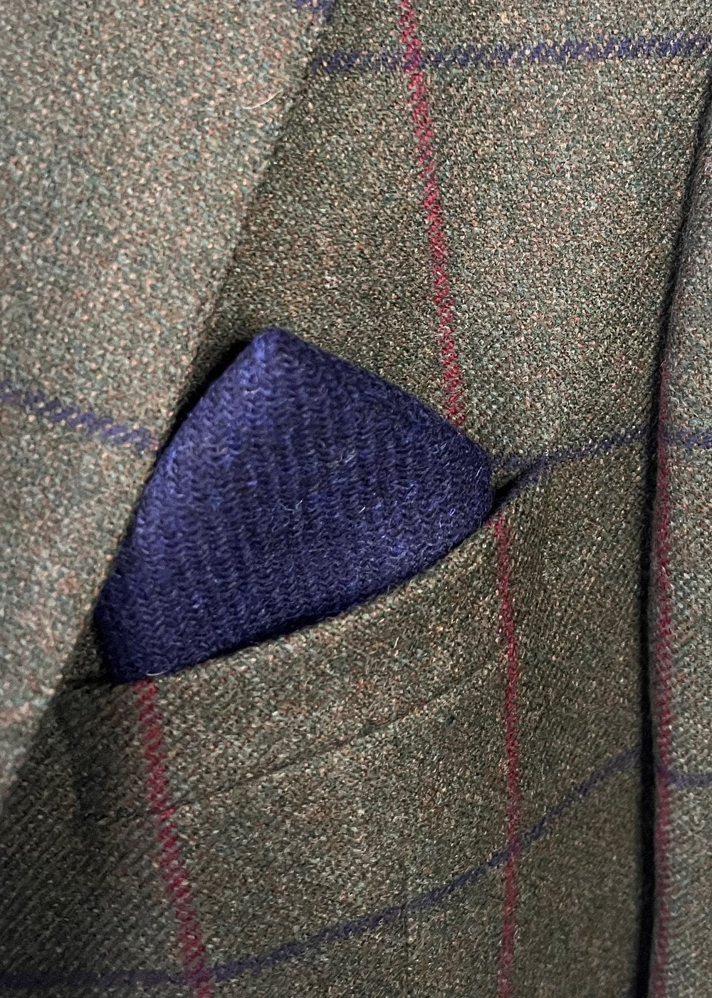 Harris Tweed Pocket Square - Navy - 1