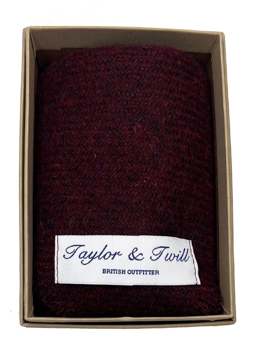 Harris Tweed Pocket Square - Wine - 0