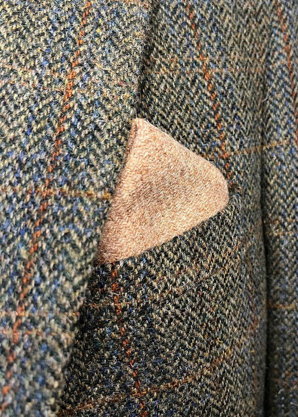 Harris Tweed Pocket Square - Oatmeal - 1