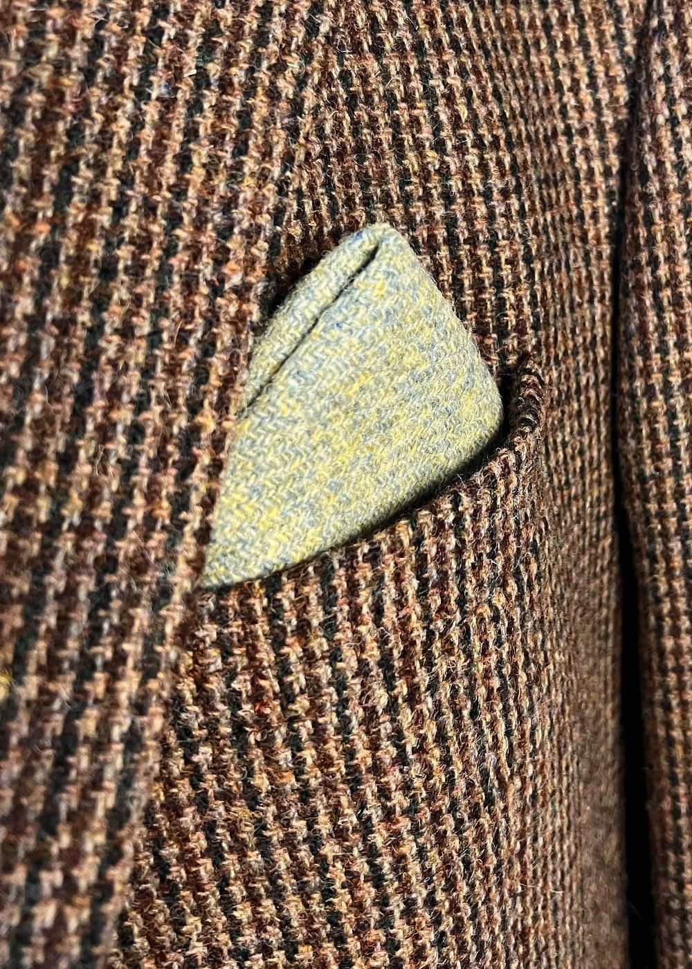 Harris Tweed Pocket Square - Green-Blue - 1