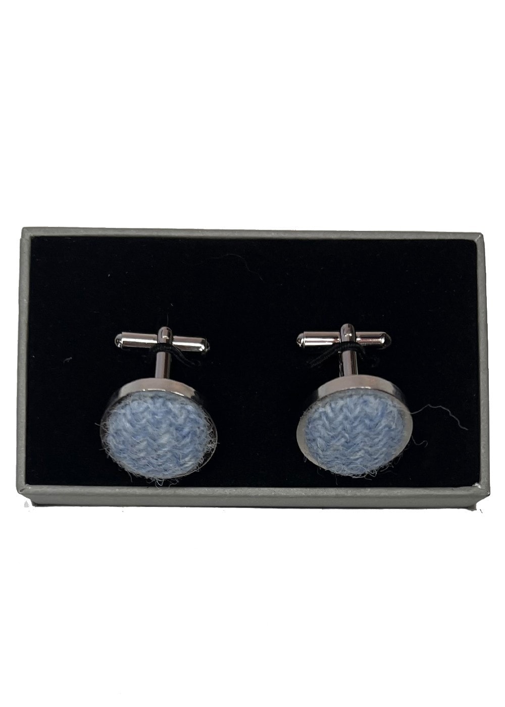 Harris Tweed Cufflinks - Pale Blue - 0