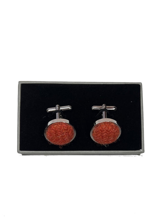 Harris Tweed Cufflinks - Rust Orange - 0