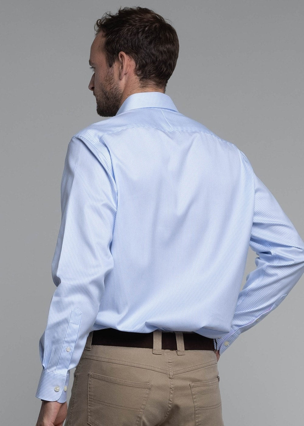 Greenwich Tailored Shirt - Light Blue Stripe - 4