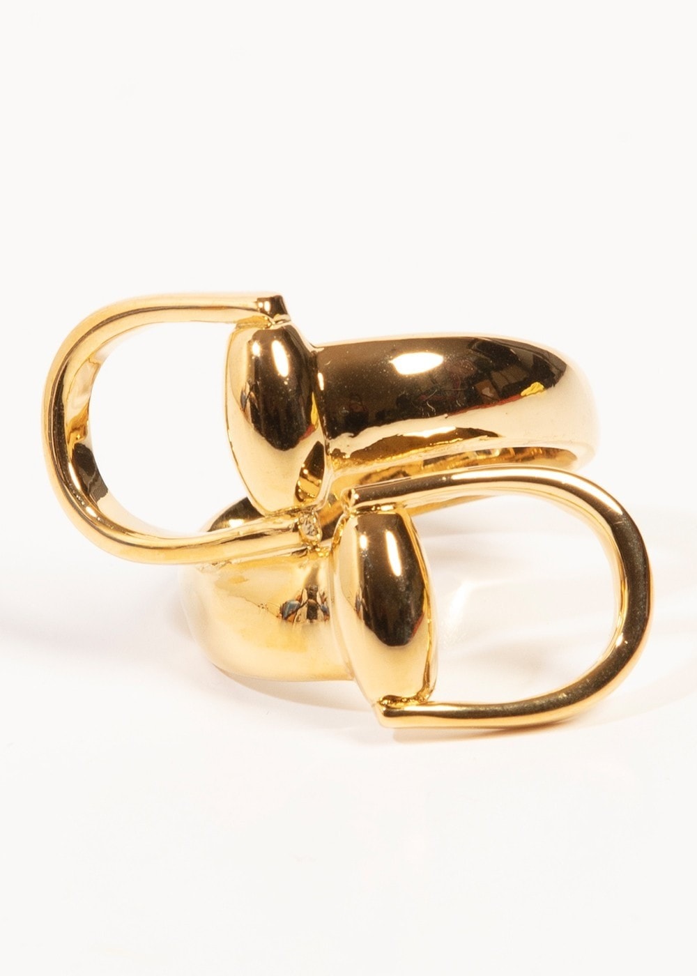 Snaffle Bit Scarf Ring - Gold - 2