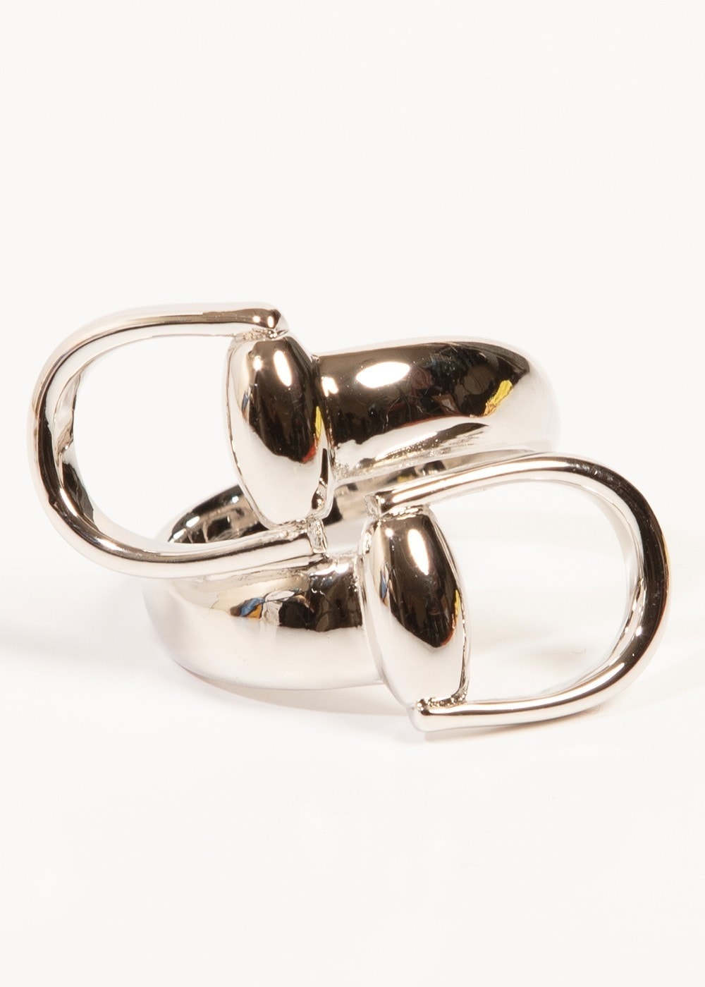 Snaffle Bit Scarf Ring - Silver - 2