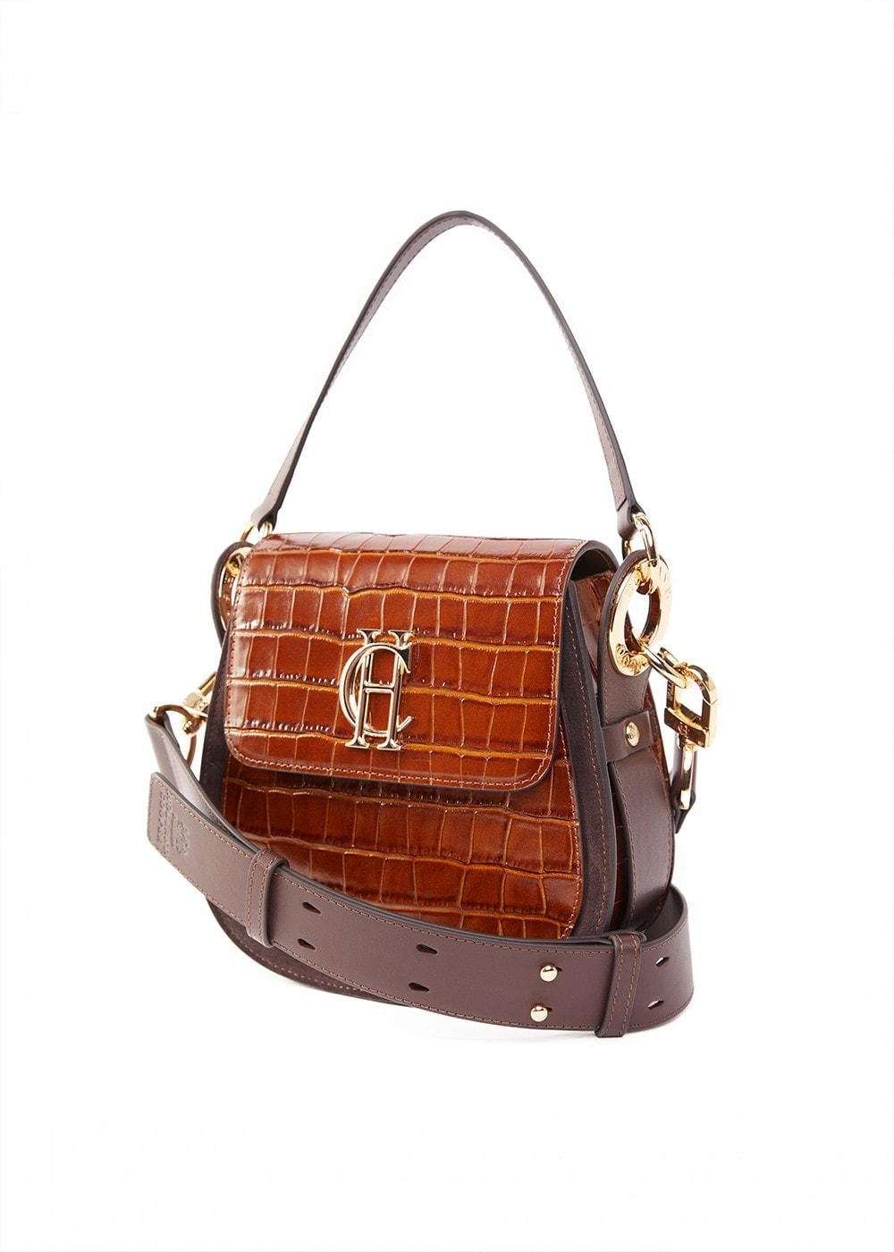 Chelsea Saddle Bag - Tan Croc - 2