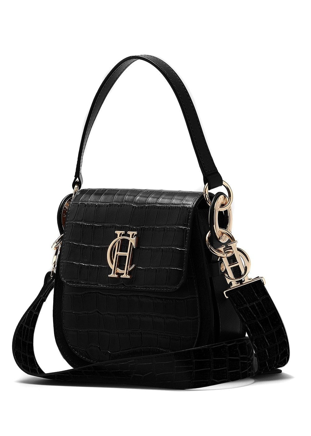 Chelsea Saddle Bag - Black Croc - 1