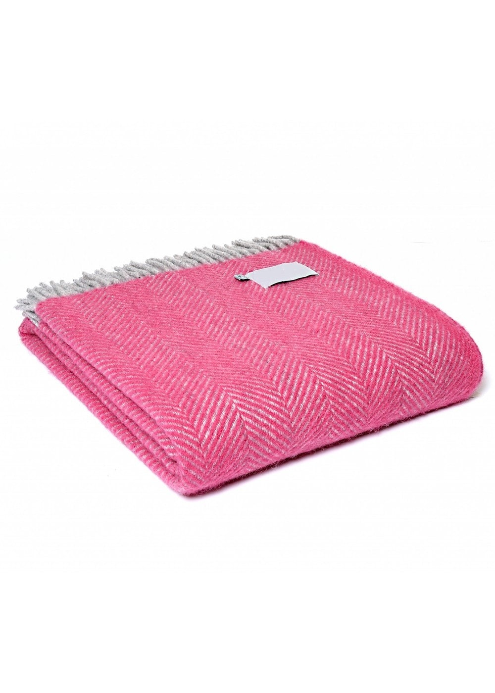 Whistler Herringbone Throw - Pink and Silver - 0