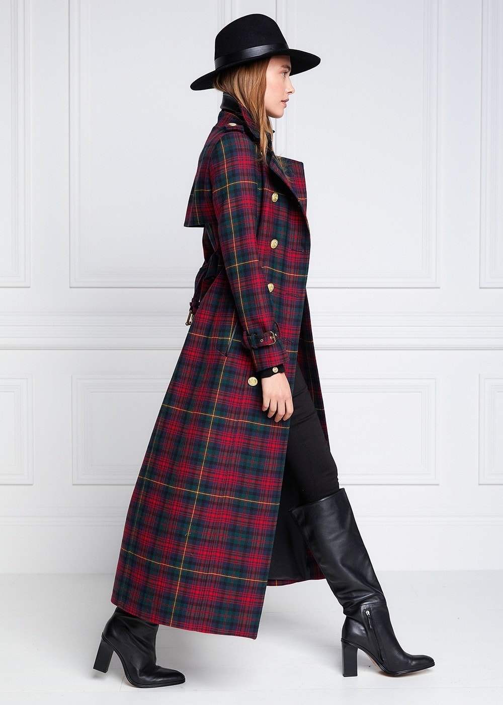 Marlborough Trench Coat Full Length - Logan Tartan - 6