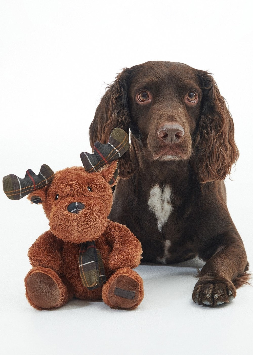 Reindeer Dog Toy - Brown and Classic Tartan - 1