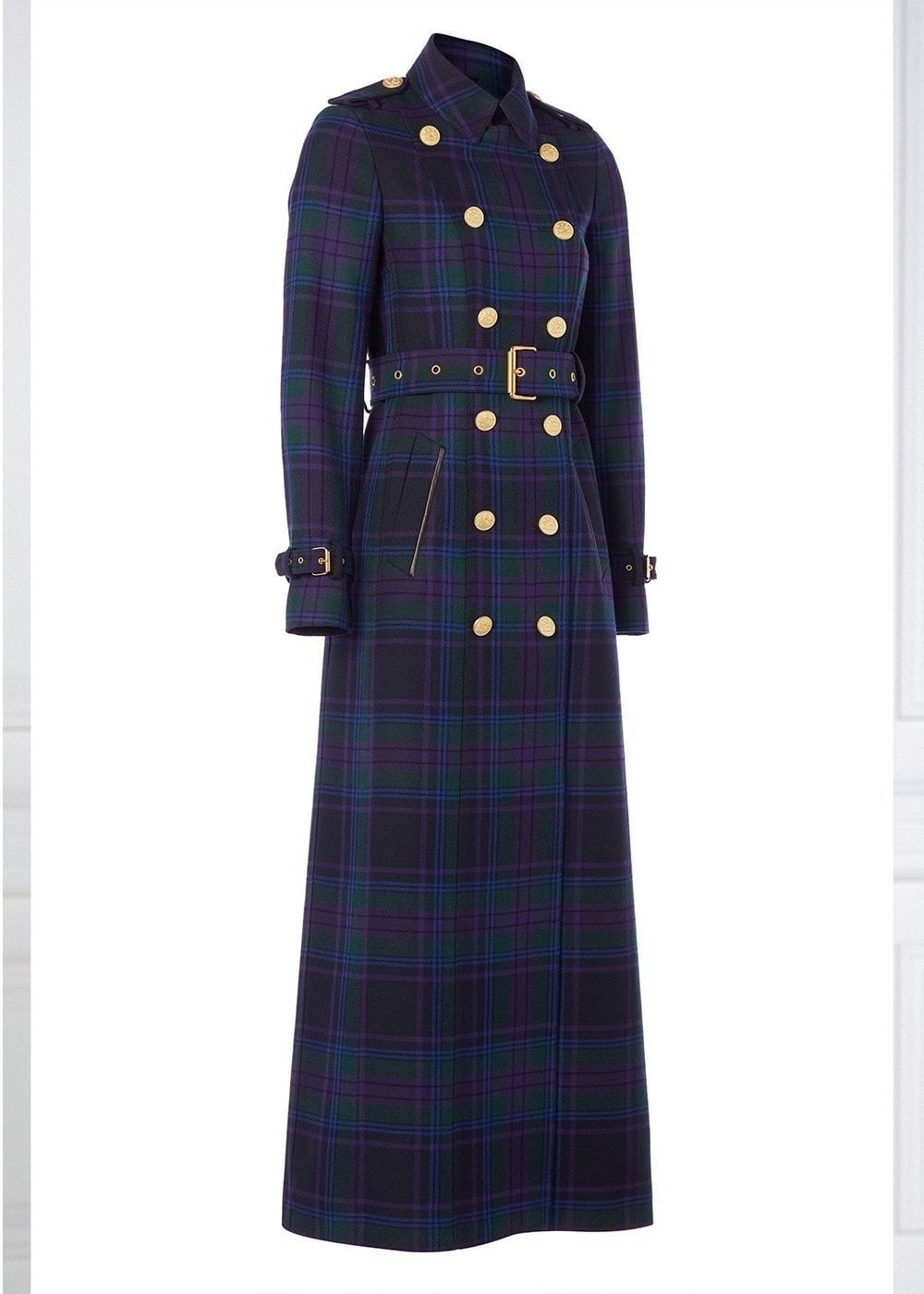 Marlborough Trench Coat Full Length - Heather Tartan - 8