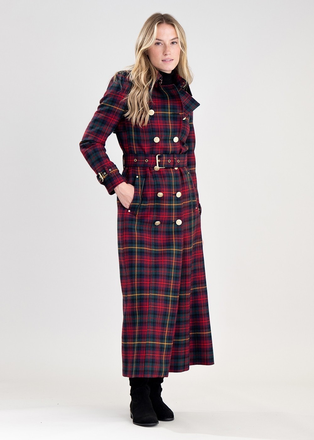 Marlborough Trench Coat Full Length - Logan Tartan - 1