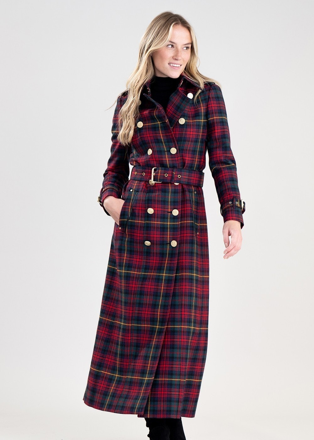 Marlborough Trench Coat Full Length - Logan Tartan - 2