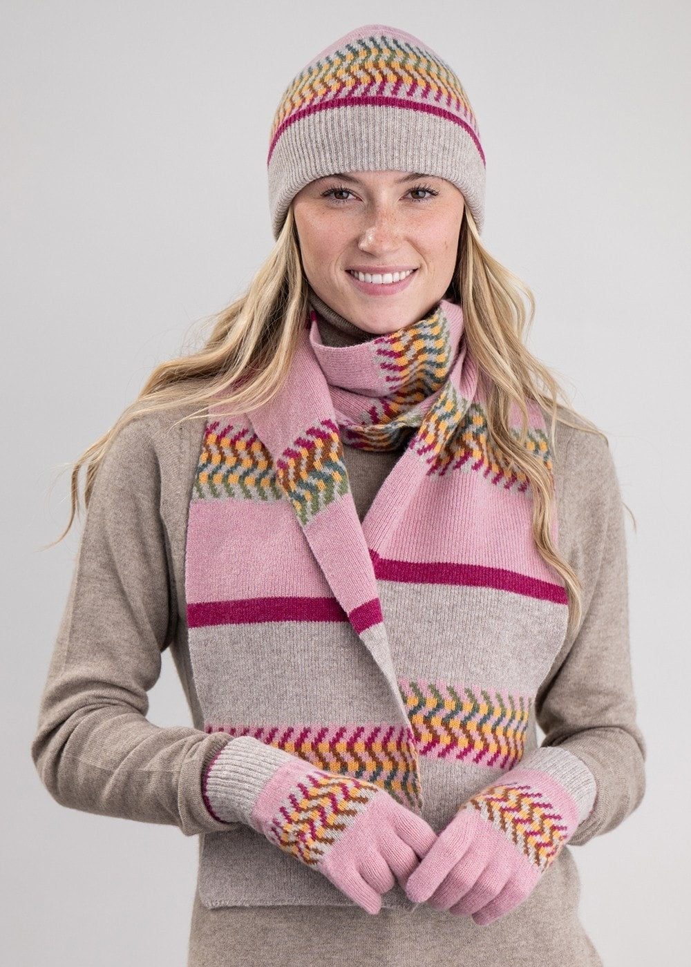 Cora Lambswool Beanie - Rose Beige - 2