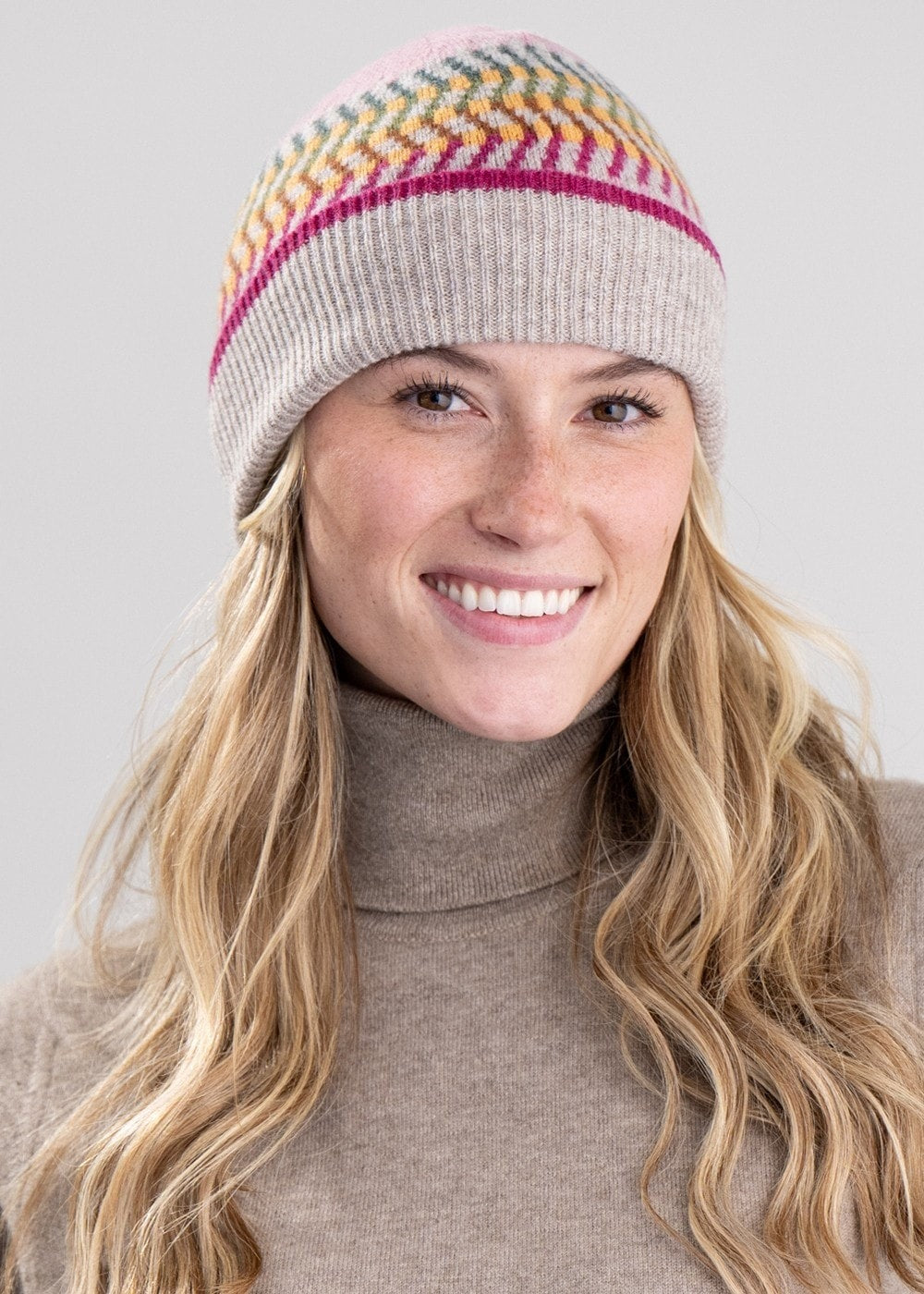 Cora Lambswool Beanie - Rose Beige - 3