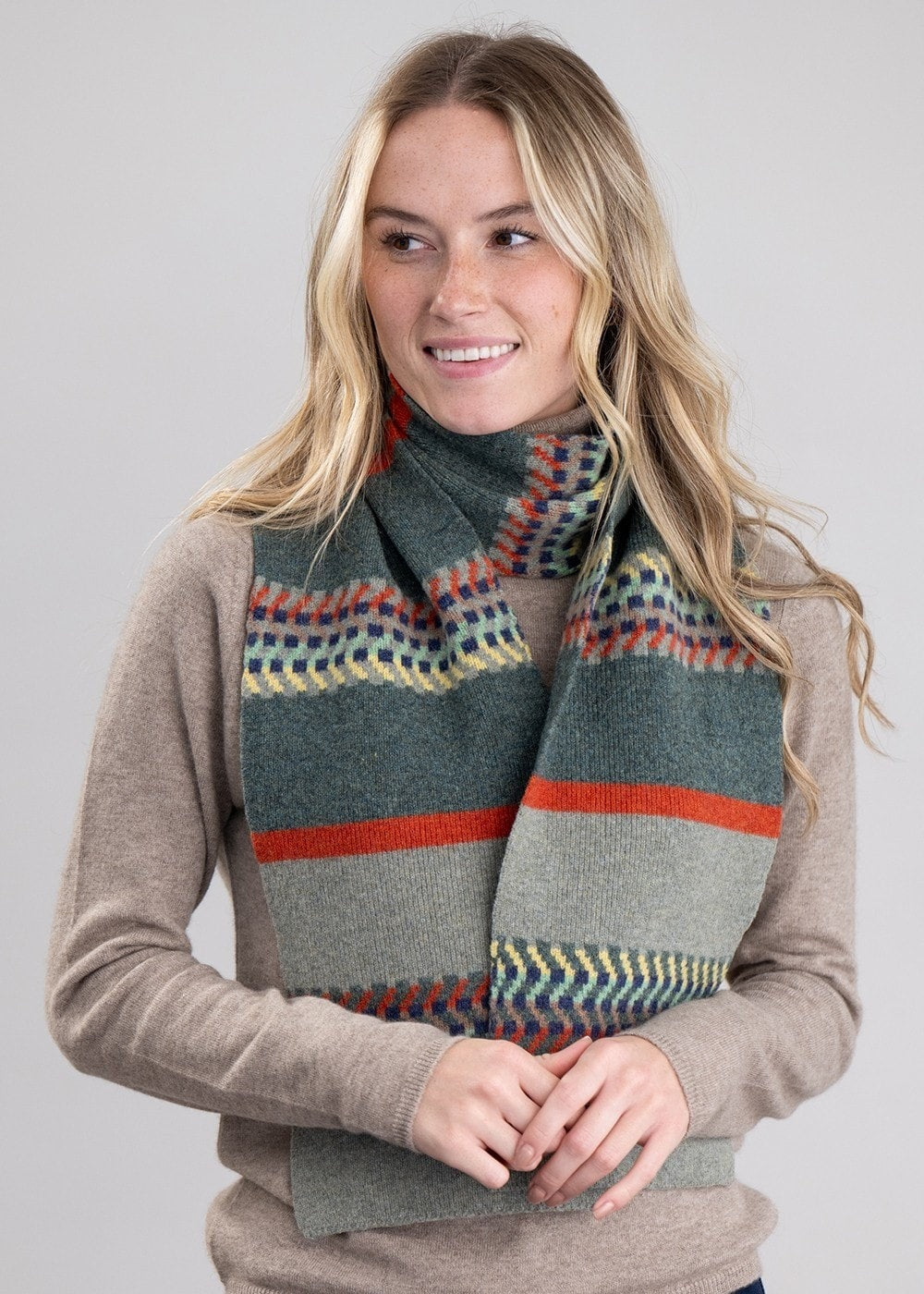 Cora Lambswool Scarf - Matcha - 2