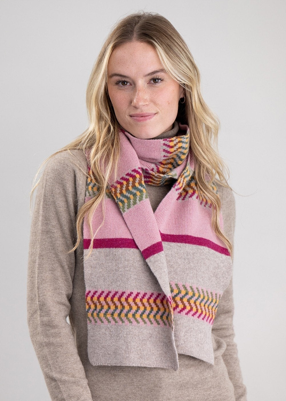 Cora Lambswool Scarf - Rose Beige - 0