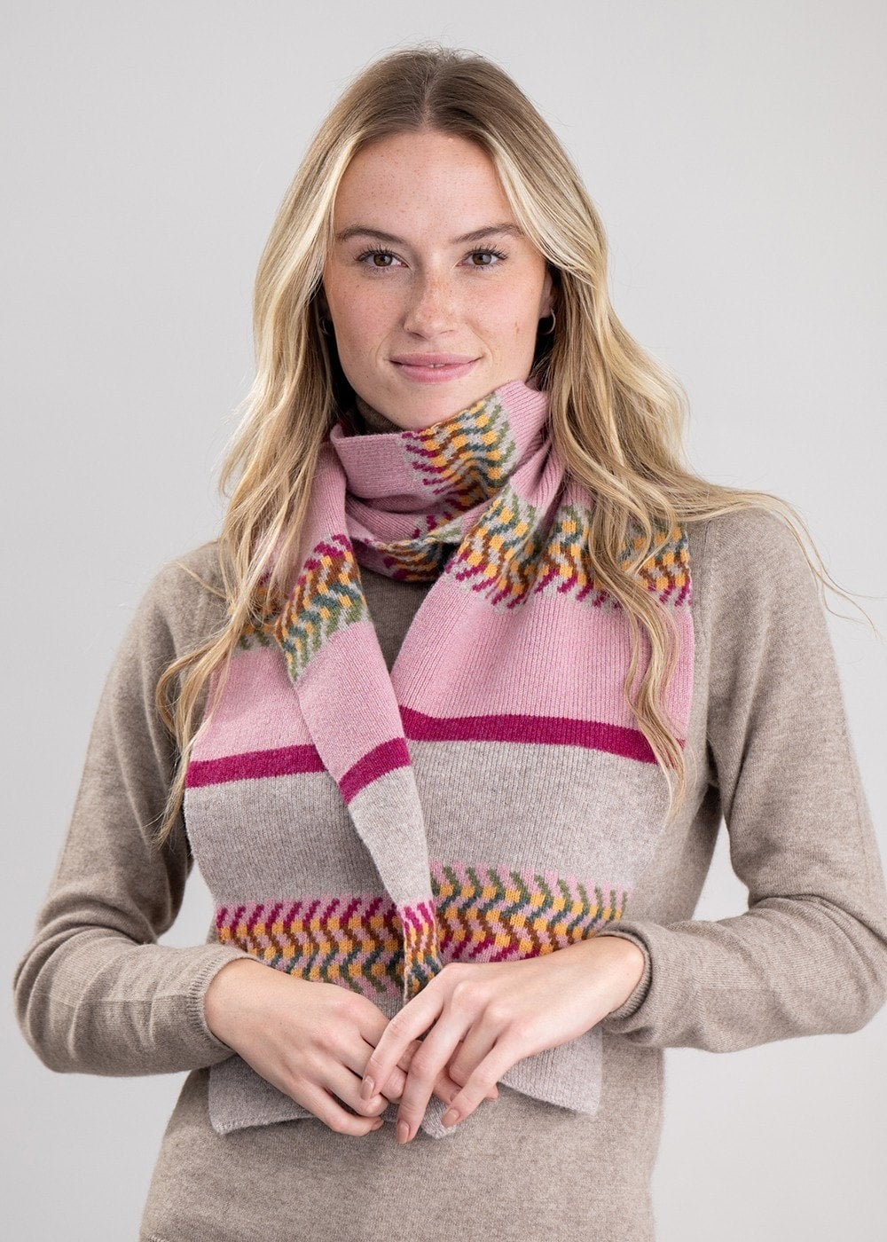 Cora Lambswool Scarf - Rose Beige - 2