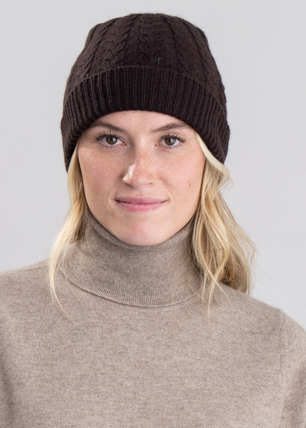 Cashmere Cable Hat - Ebony - 3