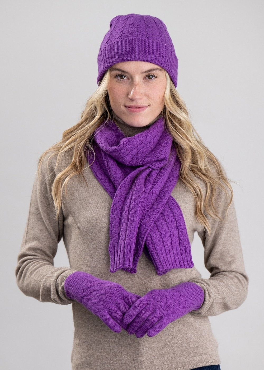 Cashmere Cable Hat - Sari - 2