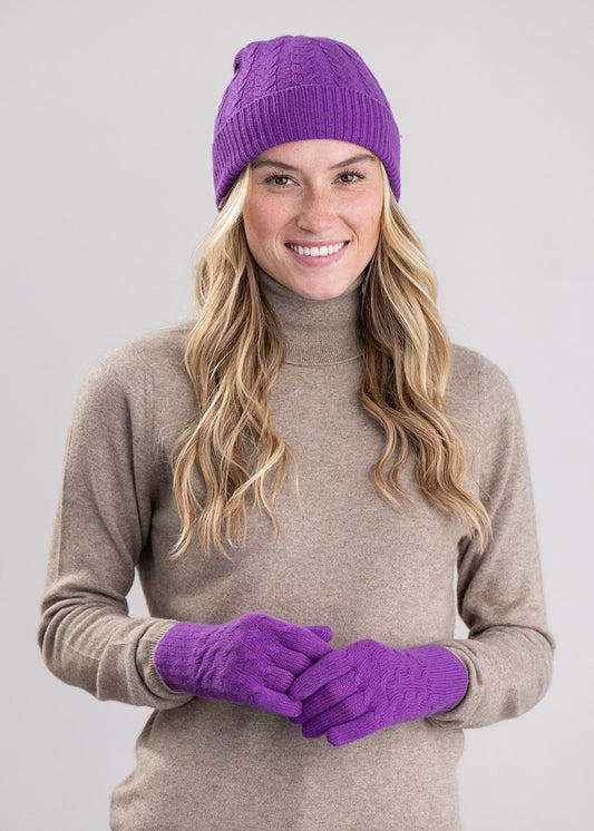 Cashmere Cable Gloves - Sari - 1