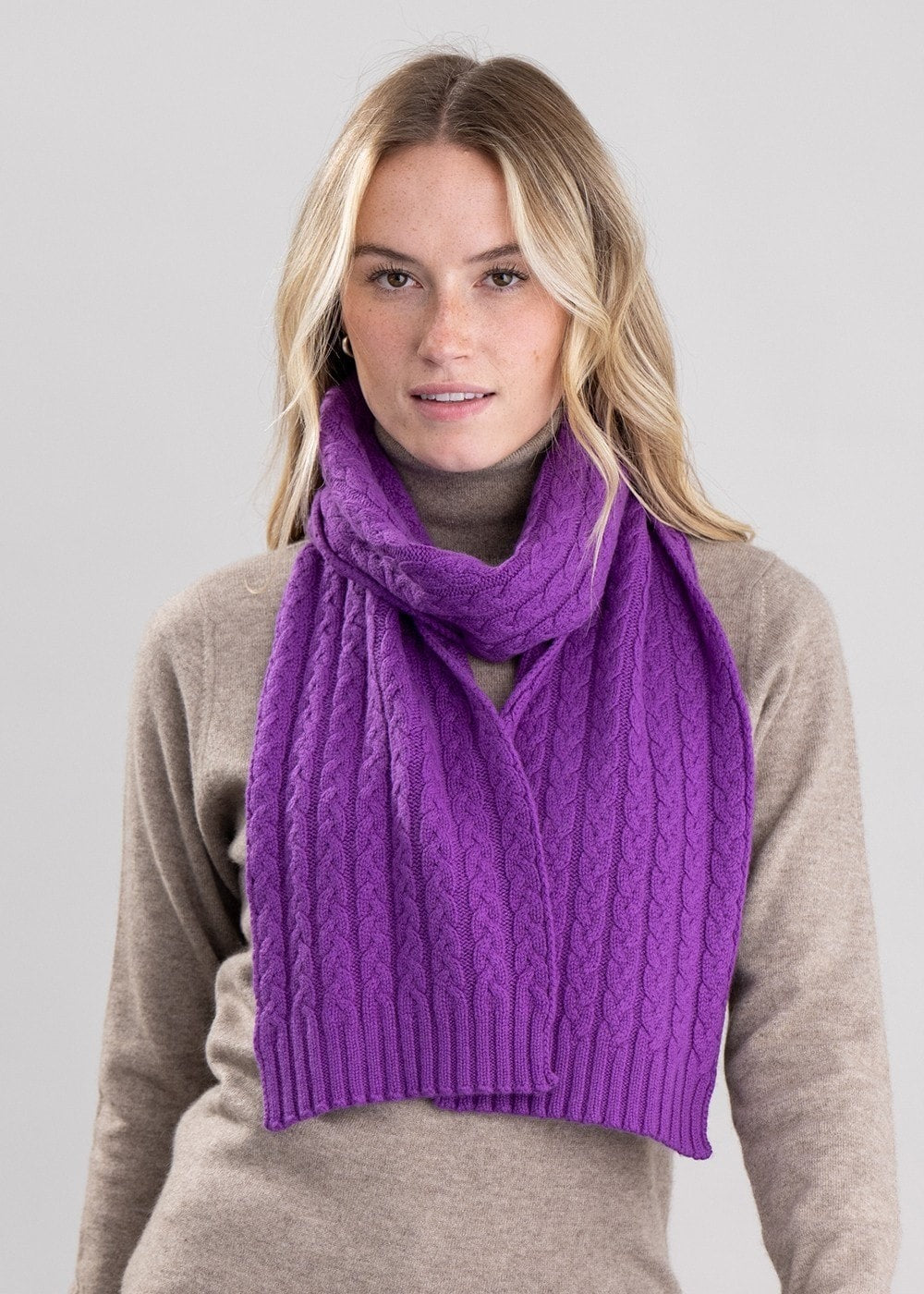 Cashmere Cable Scarf - Sari - 0