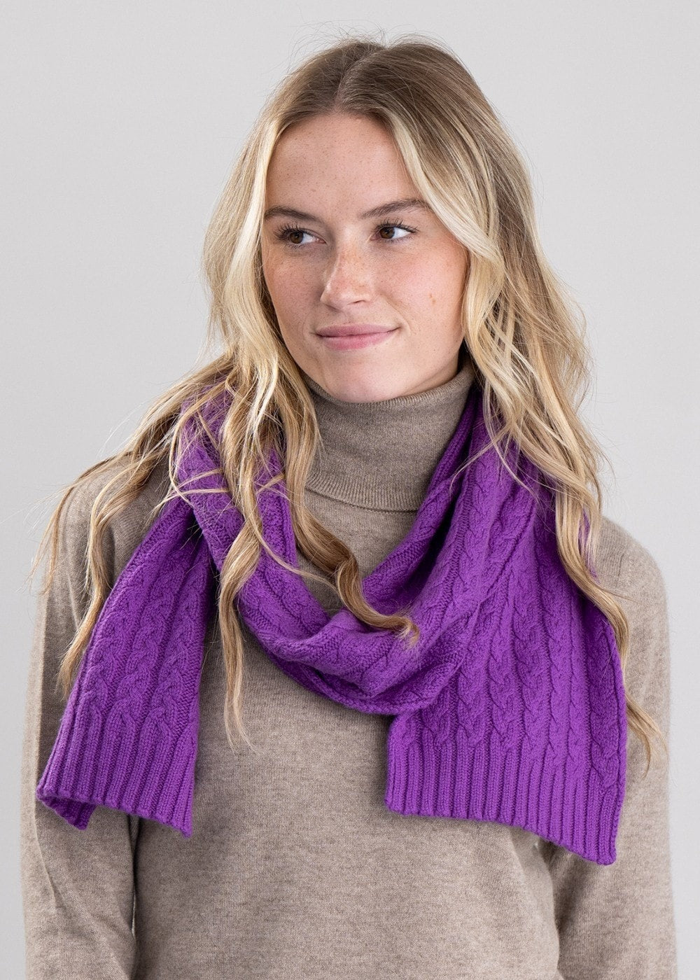 Cashmere Cable Scarf - Sari - 2