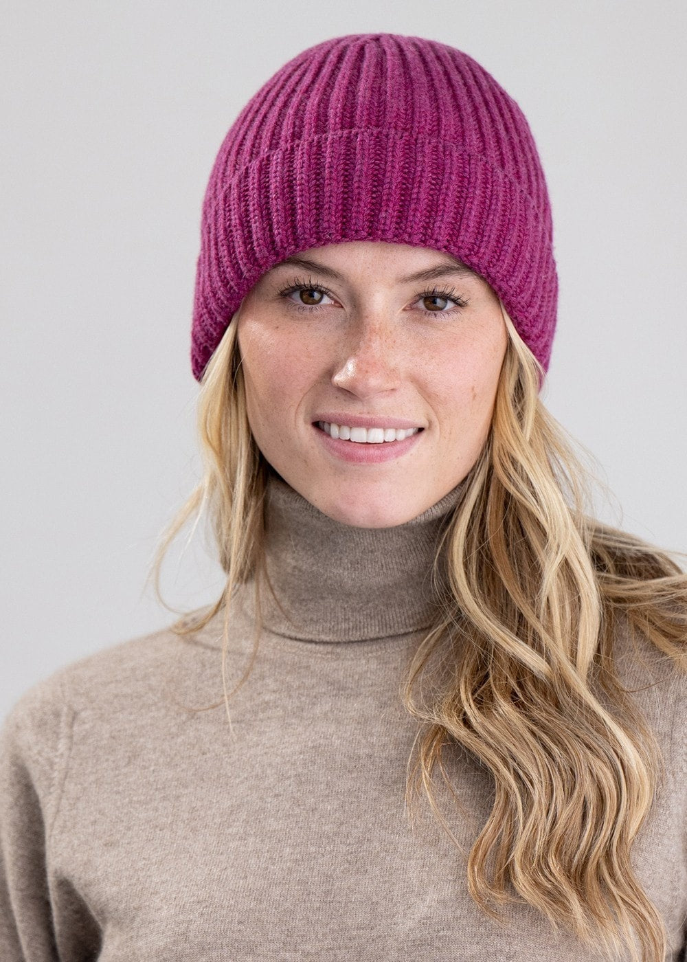 Jude Cashmere Beanie - Loganberry - 1