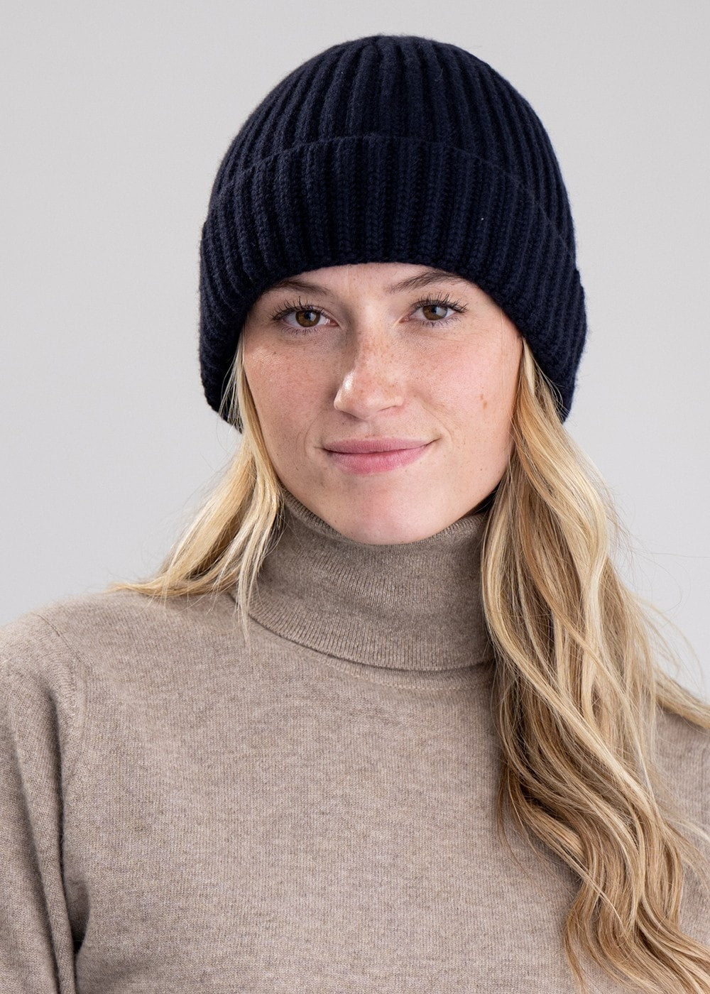 Jude Cashmere Beanie - Dark Navy - 1