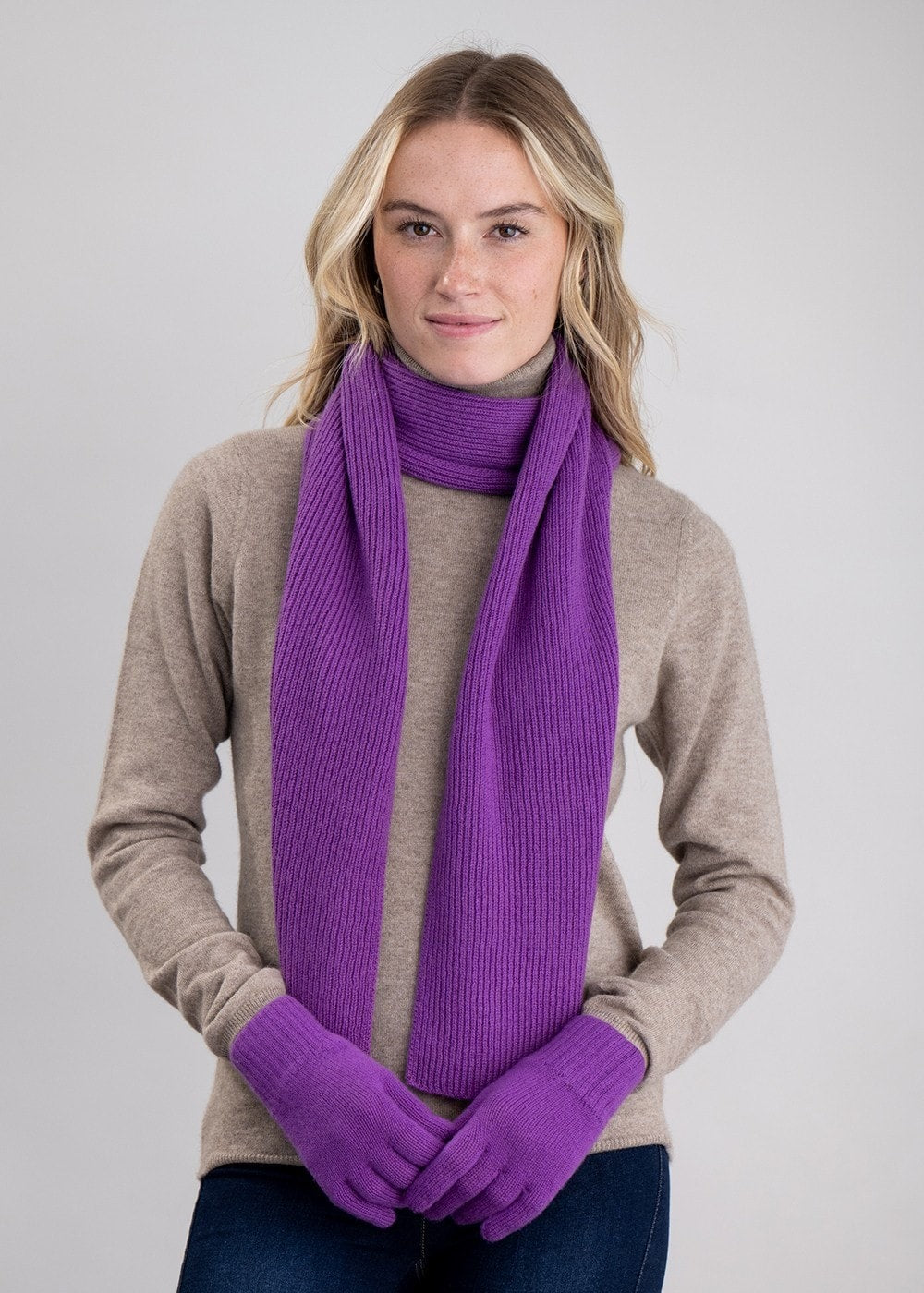 Cashmere Ribbed Scarf - Sari - 0