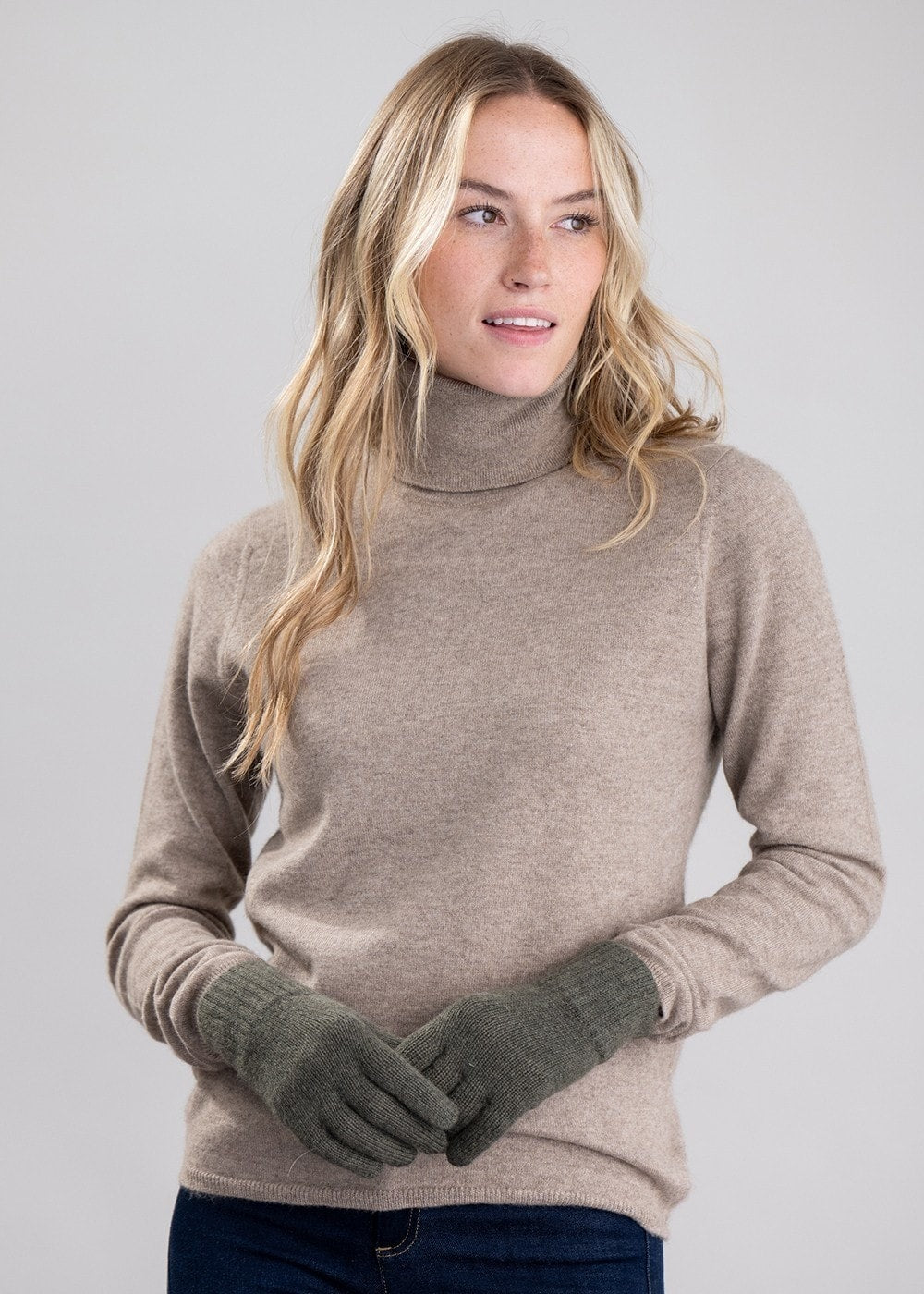 Cashmere Gloves - Loden Mix - 1