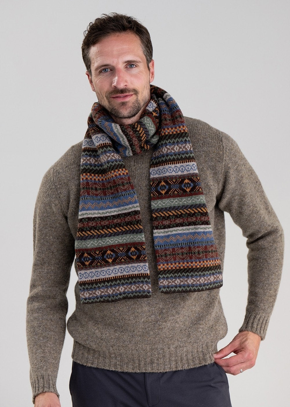 Brodie Lambswool Scarf - Coffee - 0