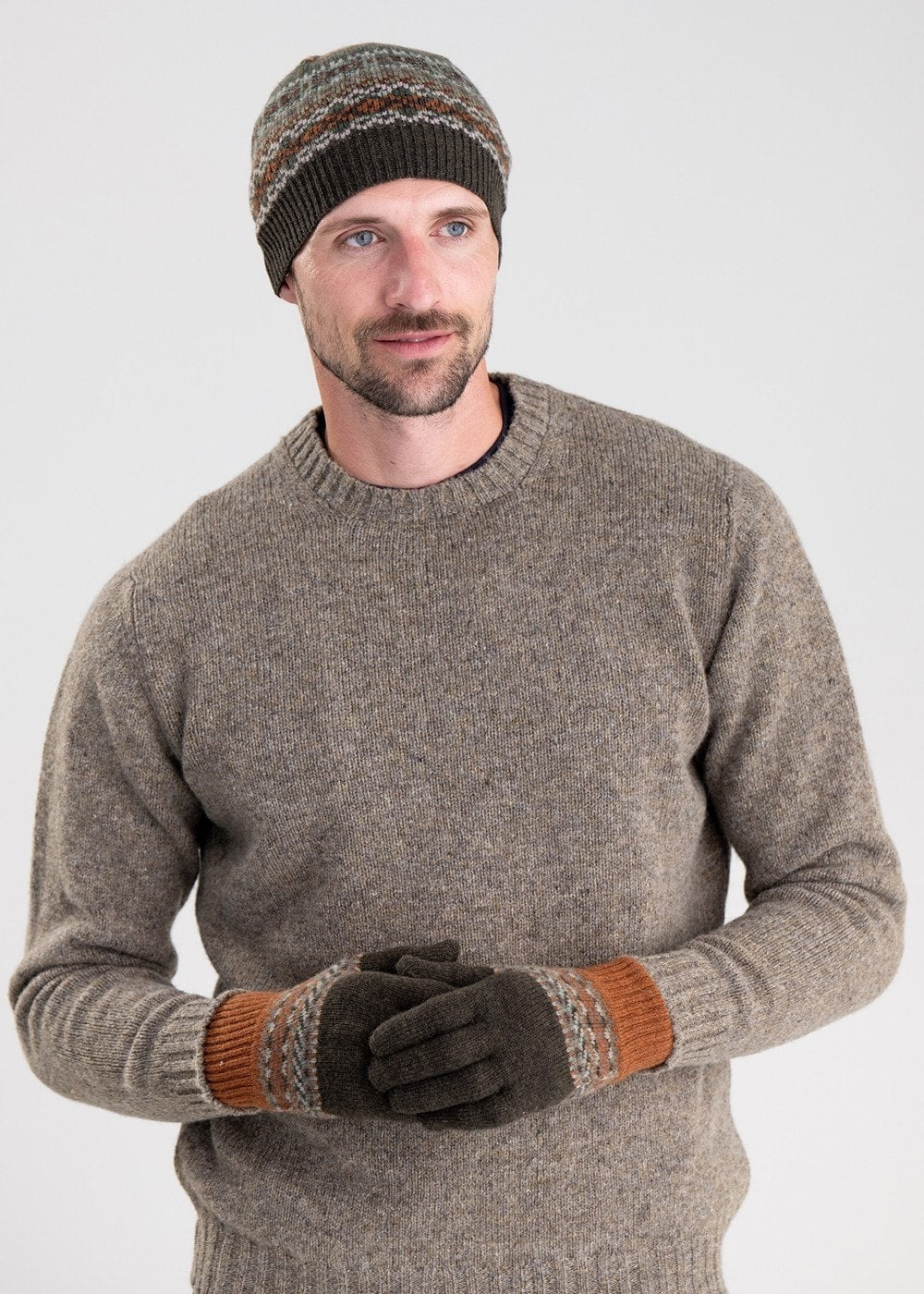 Brodie Lambswool Gloves - Moss - 1