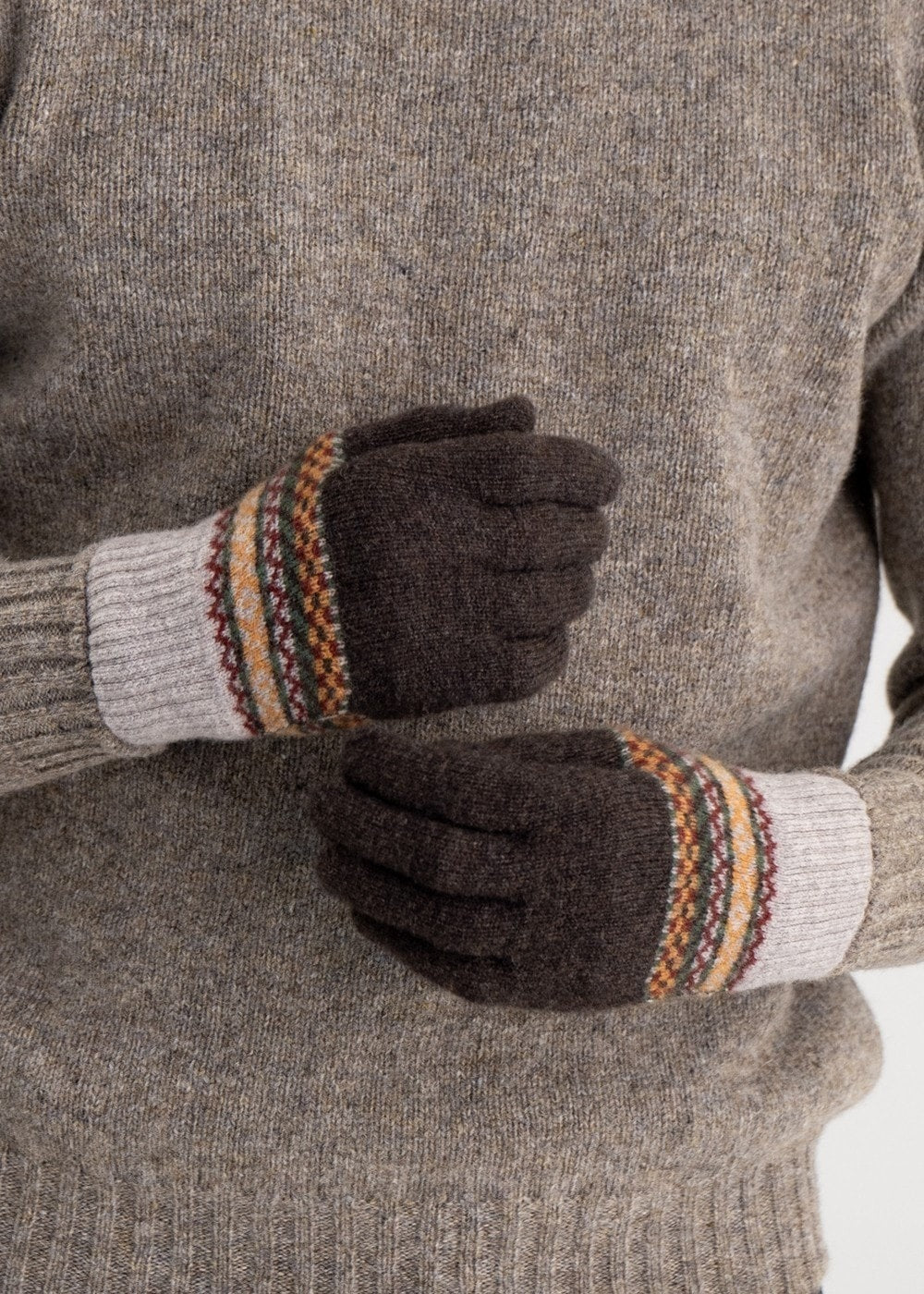 Brodie Lambswool Gloves - Coffee - 2