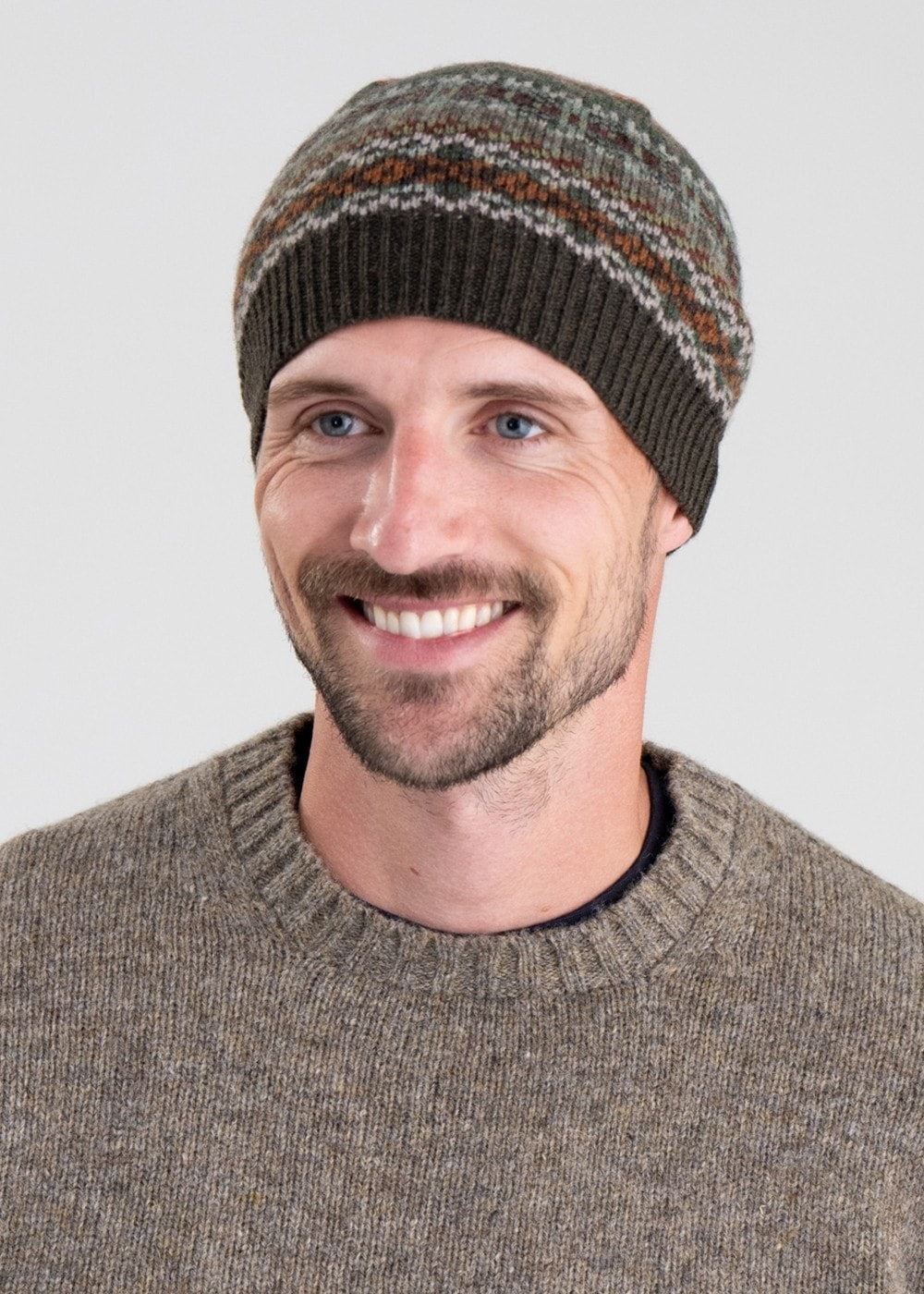 Brodie Lambswool Beanie - Moss - 1