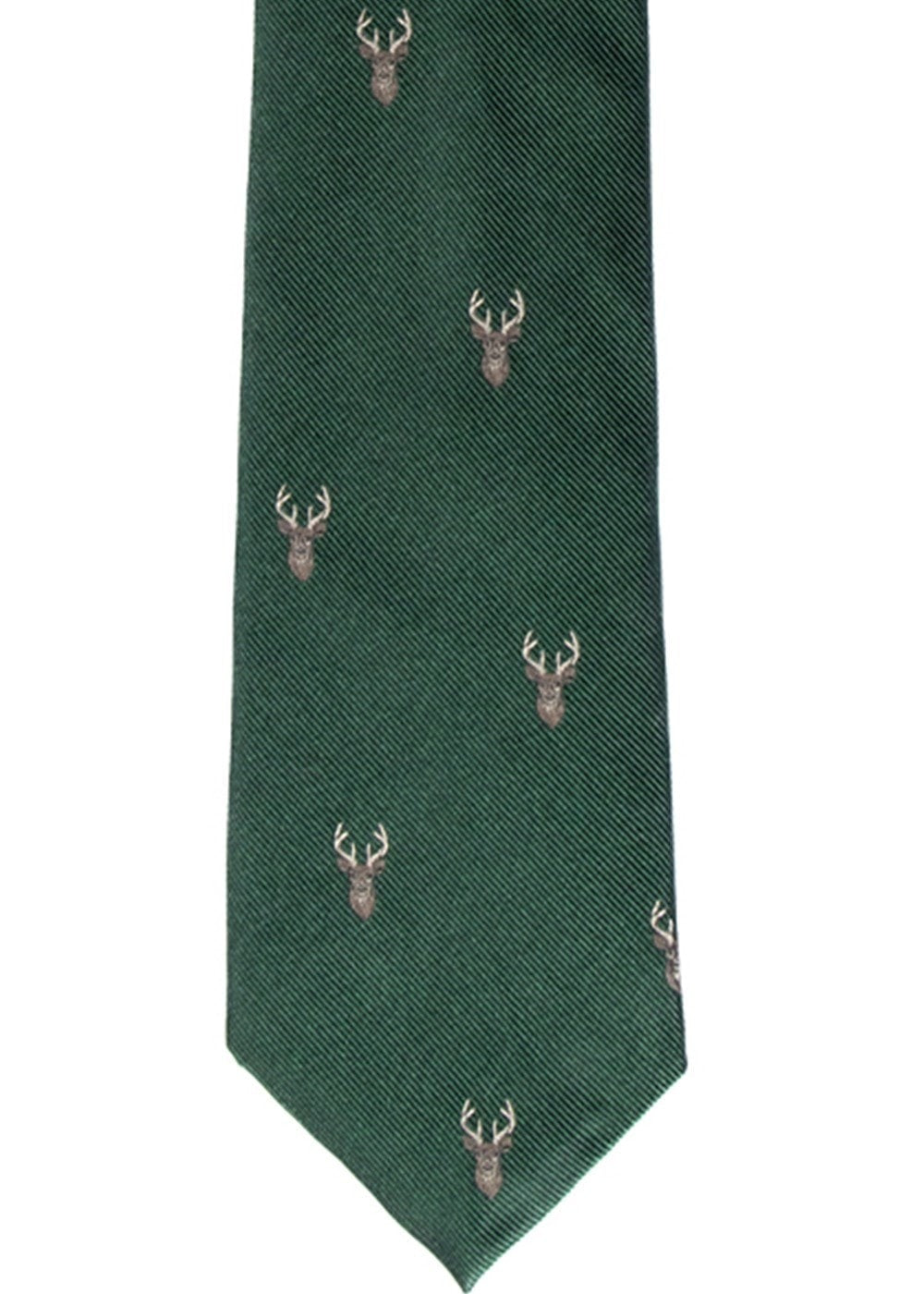 Cheviot Tie - Racing Green Stag - 1