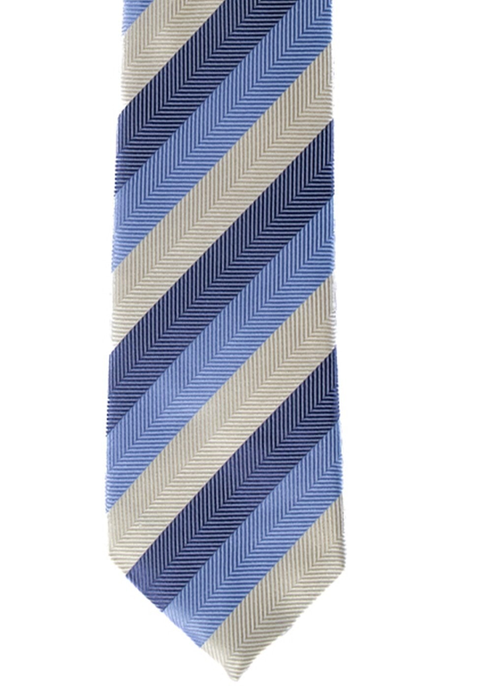 Minto Tie - Navy, Baby Blue and Cream Stripe - 1