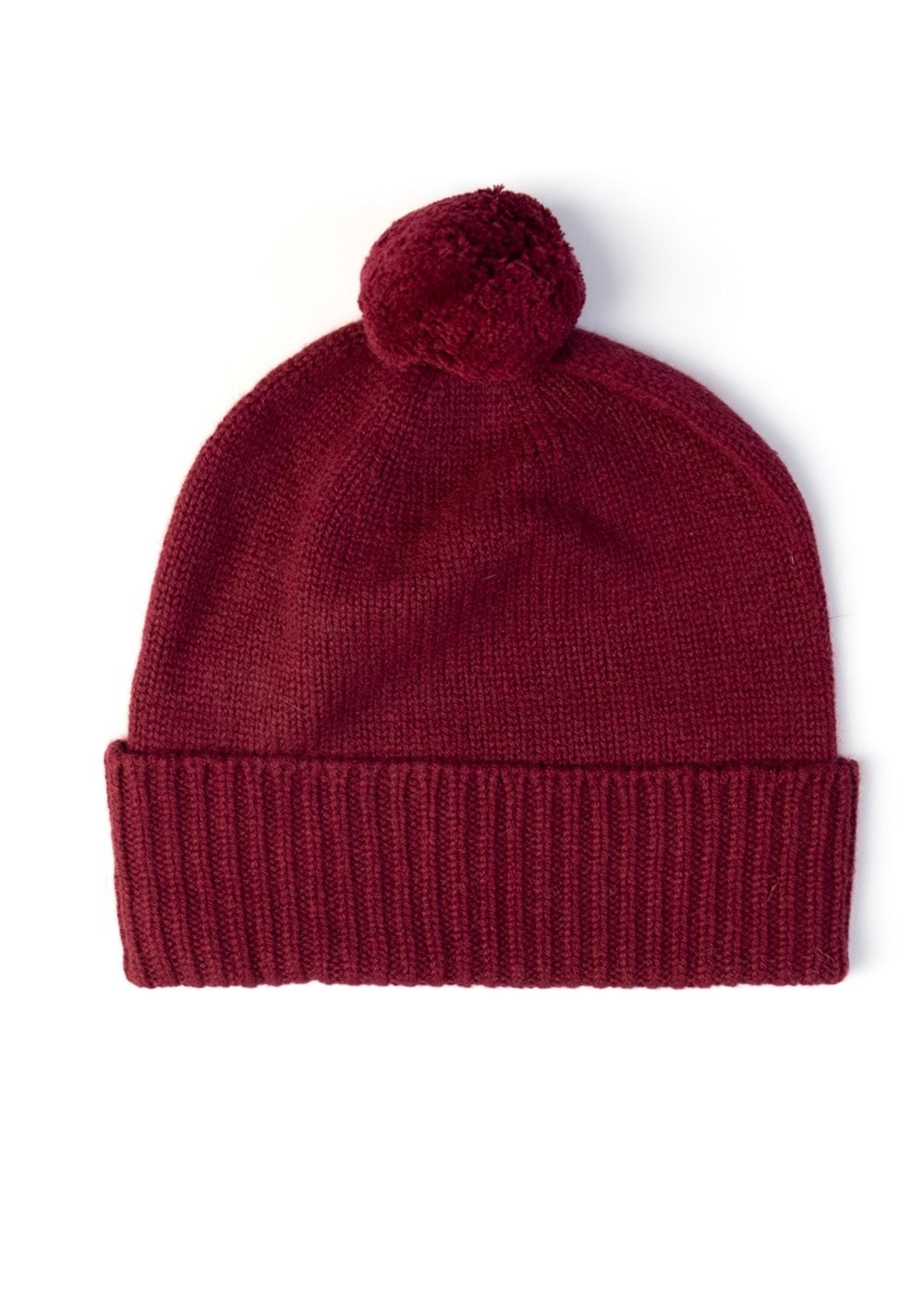 Briar Cashmere Pom Pom Beanie - Damson - 1