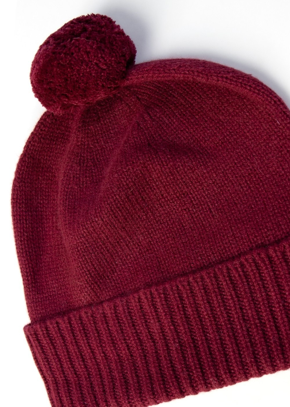 Briar Cashmere Pom Pom Beanie - Damson - 2