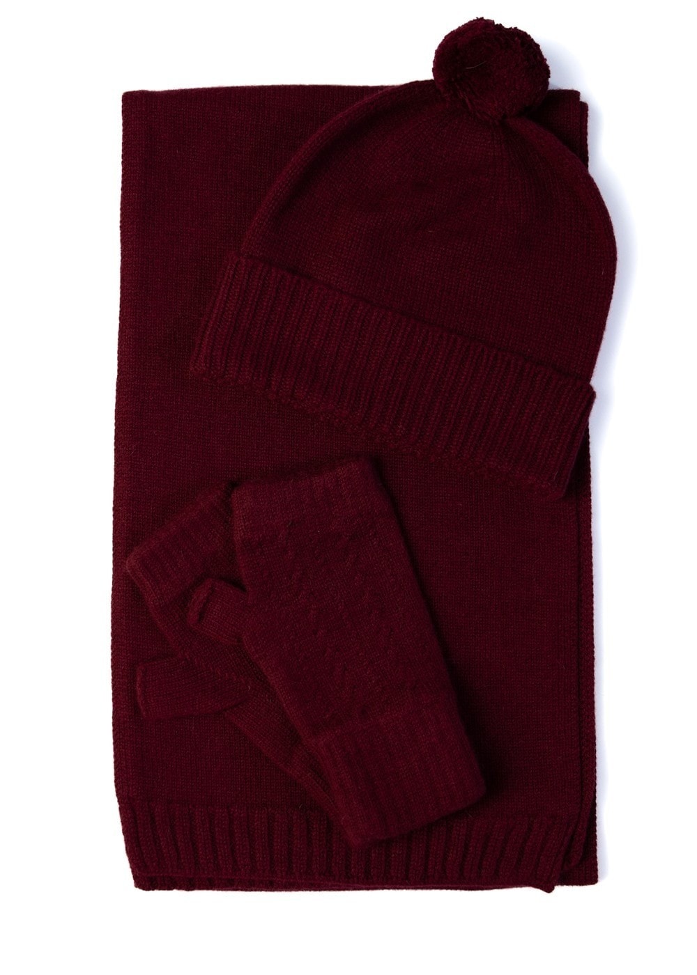 Briar Cashmere Pom Pom Beanie - Damson - 3