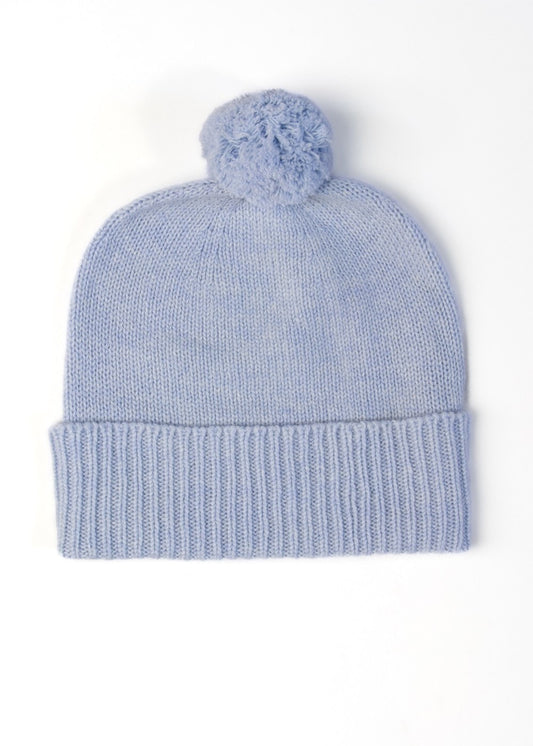 Briar Cashmere Pom Pom Beanie - Coast - 1